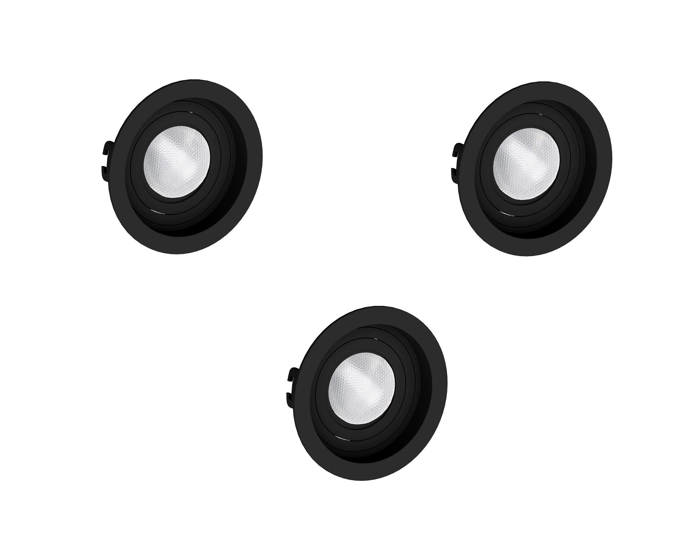 Kit 3 Spot Embutir Par20 Redondo Preto Recuado - Save energy