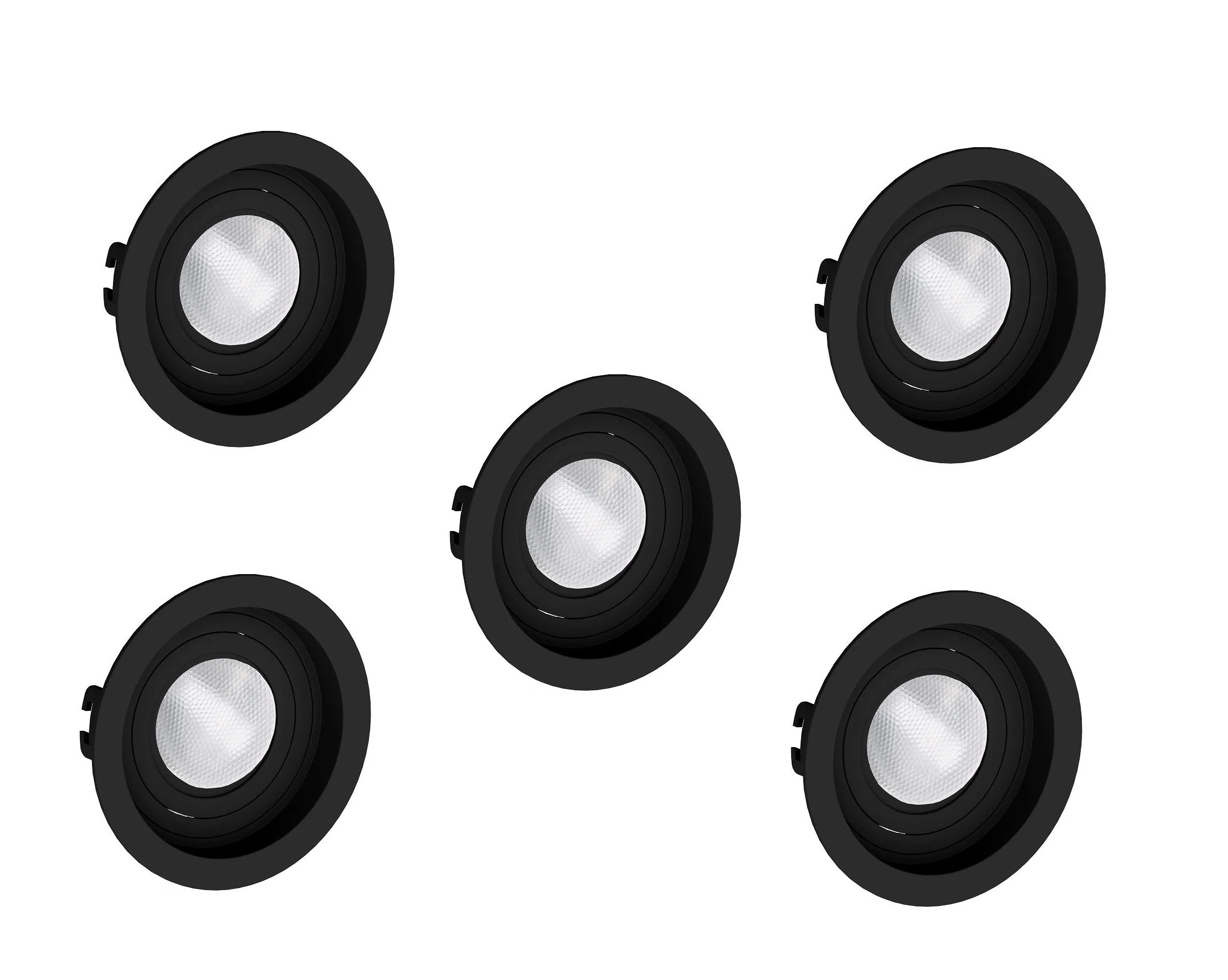 Kit 5 Spot Embutir Par20 Redondo Preto Recuado - Save energy