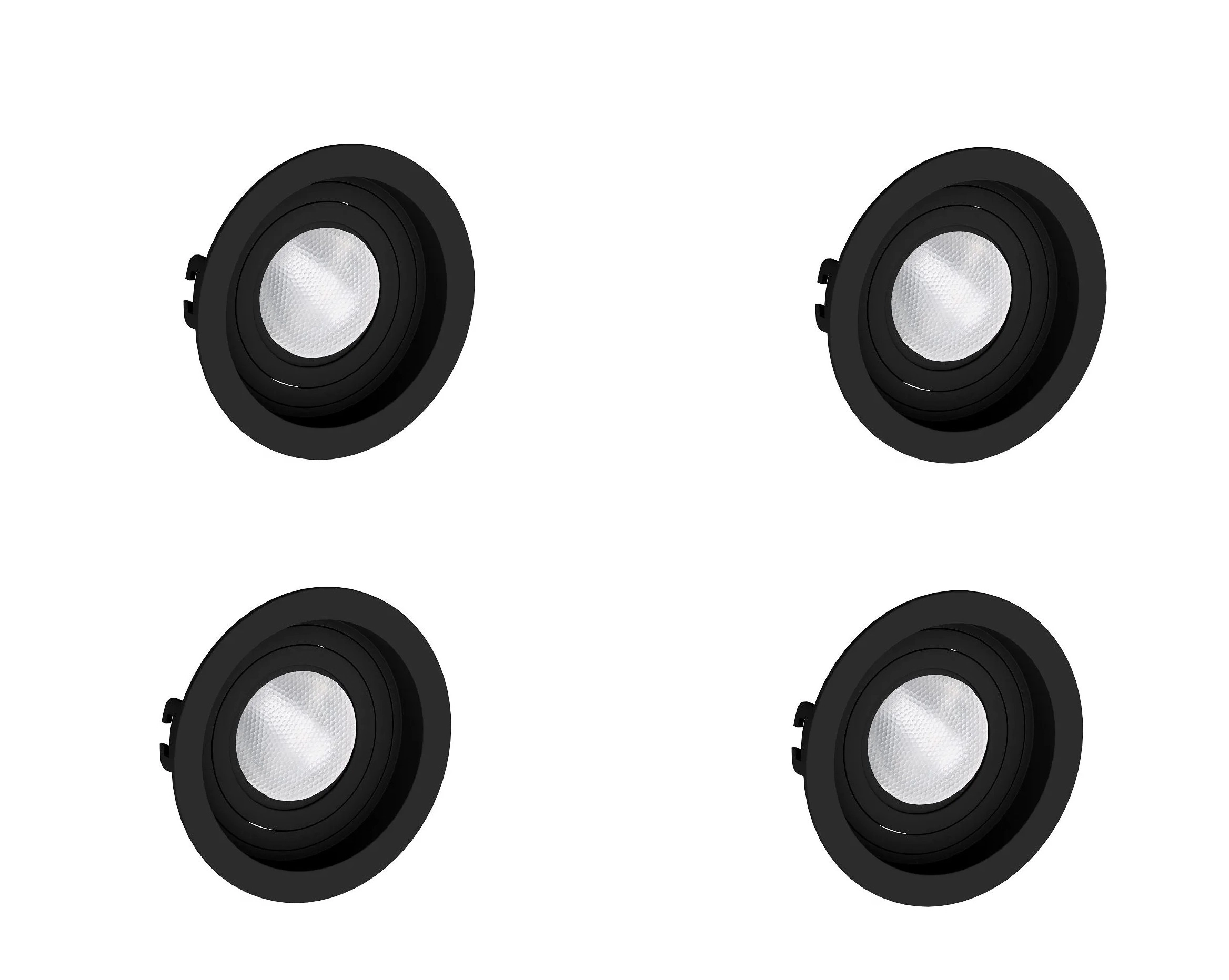 Kit 4 Spot Embutir Par20 Redondo Preto Recuado - Save energy