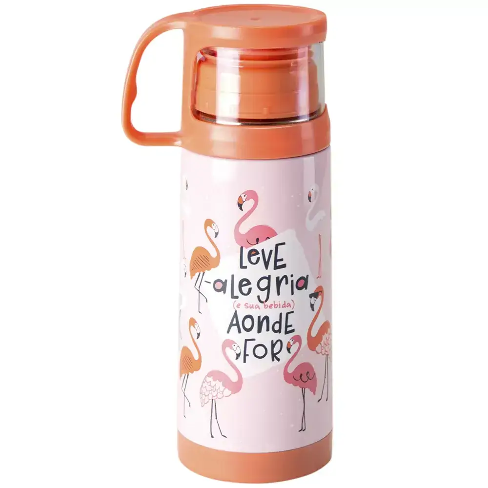 Squeeze Termico Uatt 300ml C/caneca Flamingo