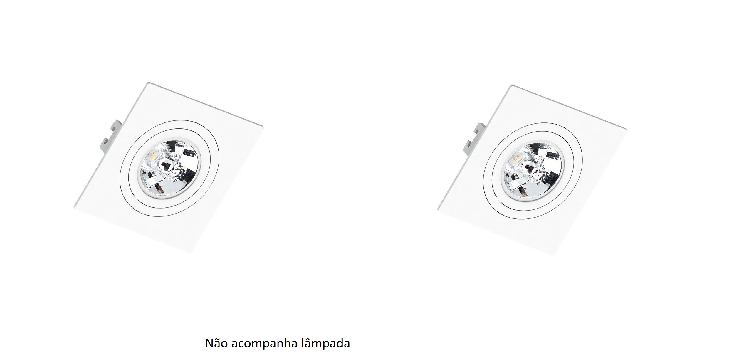 Kit 2 Spot Embutir Ar70 Quadrado Branco Face Plana - Saveenergy