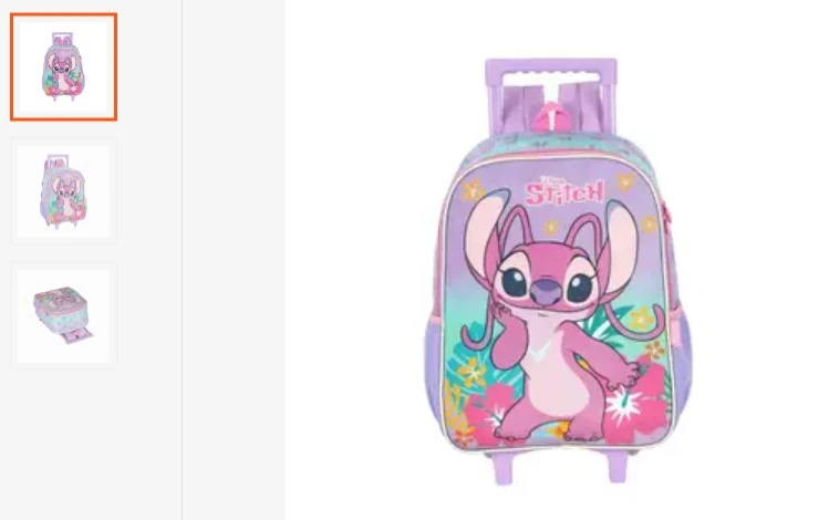 Mochila Com Rodinhas Stitch Roxo 2800 Ic42382sc Roxo