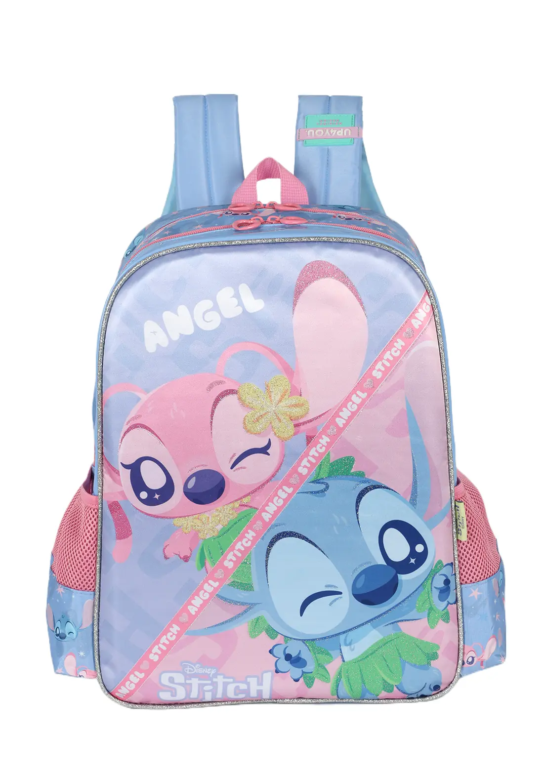 Mochila Infantil Stitch Rosa Azul Claro Is42391sc Maxlog