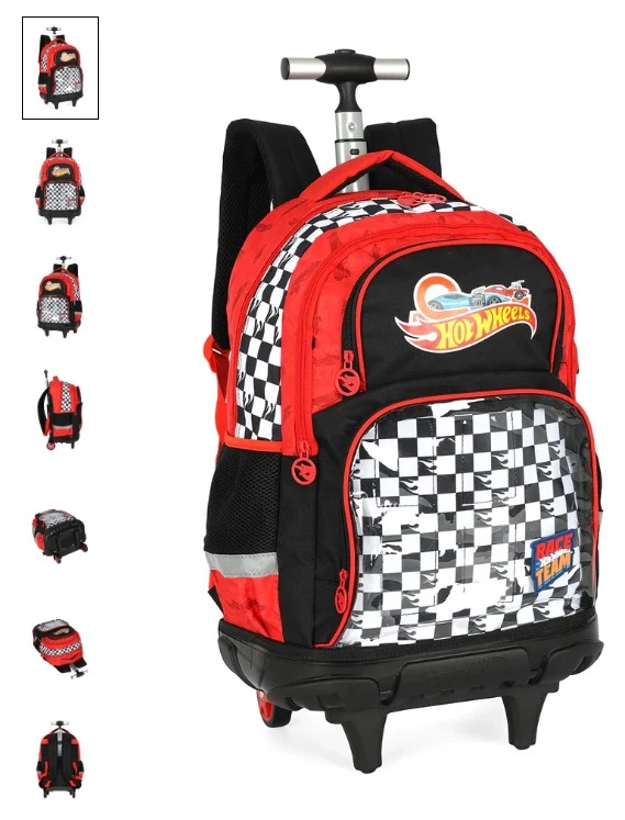 Mochila C/rodas Hot Wheels Vermelho Luxcel