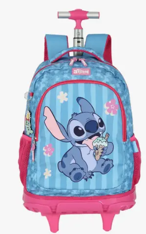 Mochila Rodinhas Stitch Pink Grande Up4you