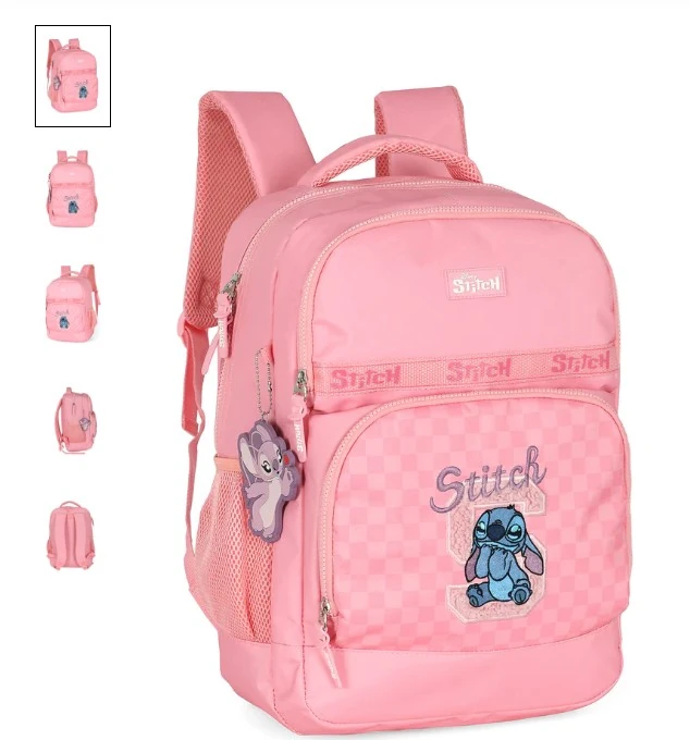 Mochila Infantil Stitch Rosa Ms50051sc Maxlog