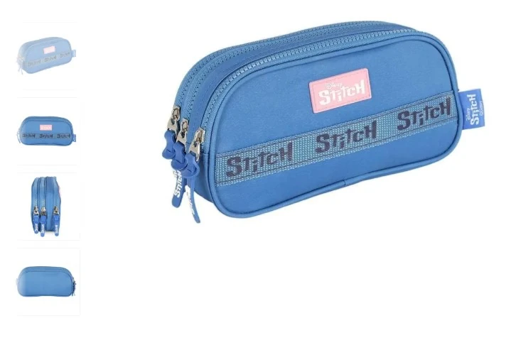 Estojo Stitch Azul 2 Zip Et50055sc Maxlog