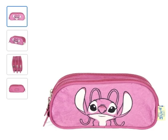Estojo Juvenil Triplo Pelucia Stitch Roxo Luxcel