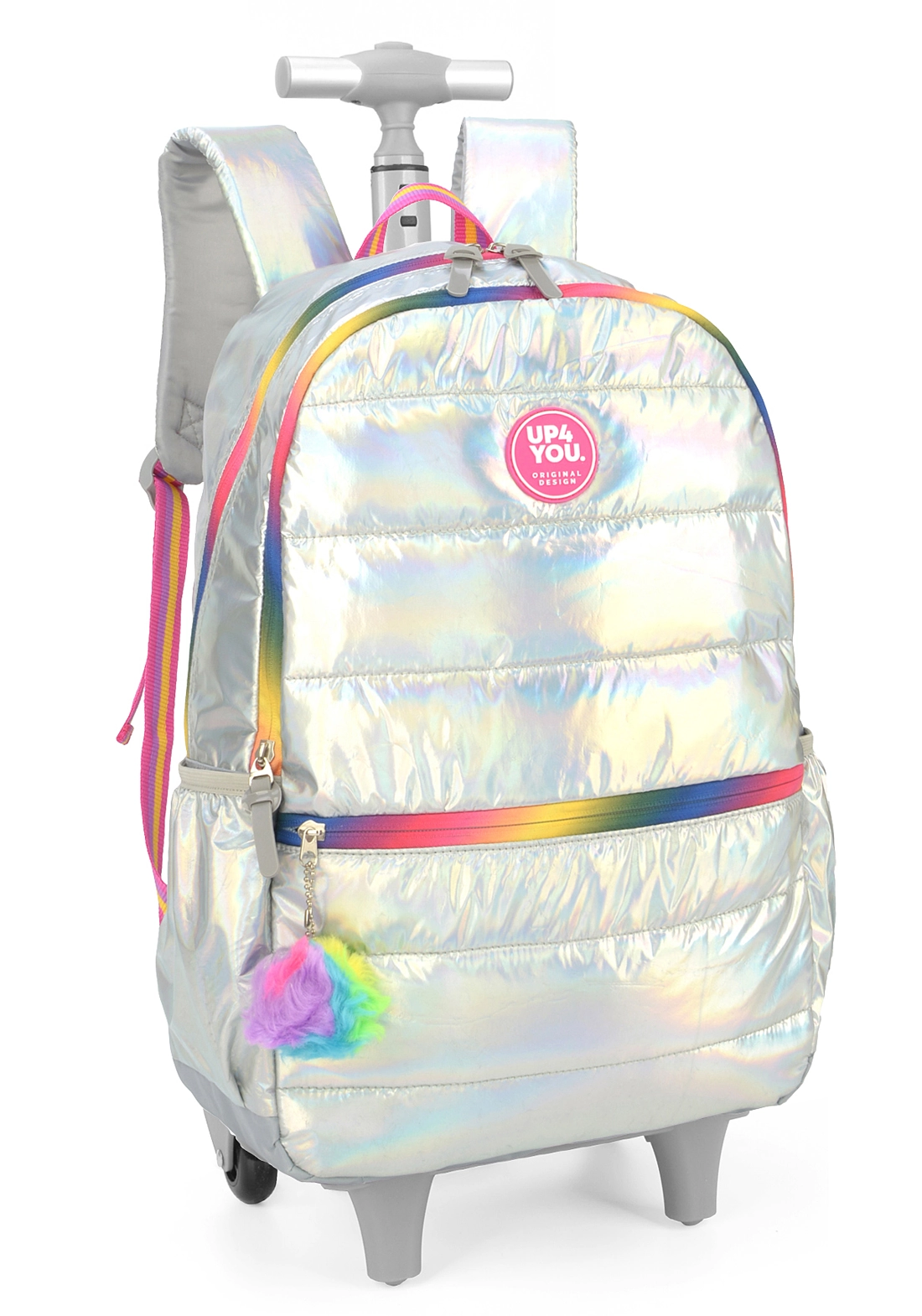 Mochila Up4you Lisa Rodas Infantil Feminina Prata P1500un Maxlog