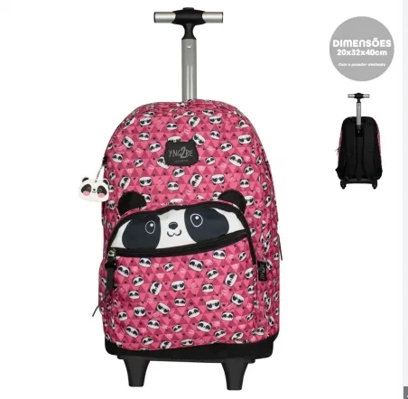Mochila Rosa Com Panda Le Postiche