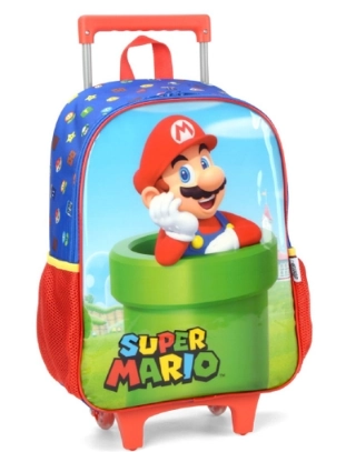 Kit Mochila C/car/lanc/esto Maxlog S.mario Az Ic39432mo