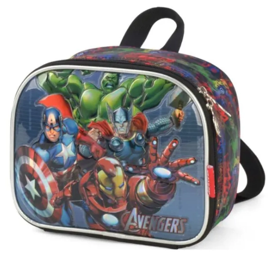 Lancheira Infantil Masculina Avengers Preta La39533ag Pt Maxlog