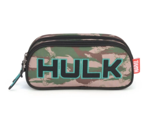 Estojo Juvenil Hulk Militar 2 Zip Et47055ag Ml Maxlog