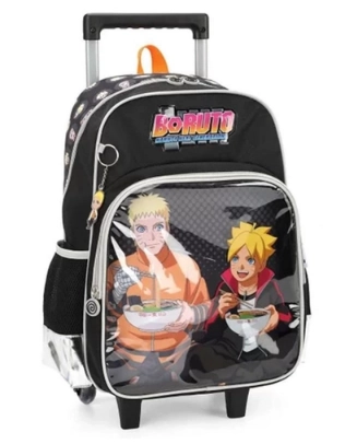 Mochila Rodas Infantil Masculina Boruto Preta Ic39626br Pt Maxlog