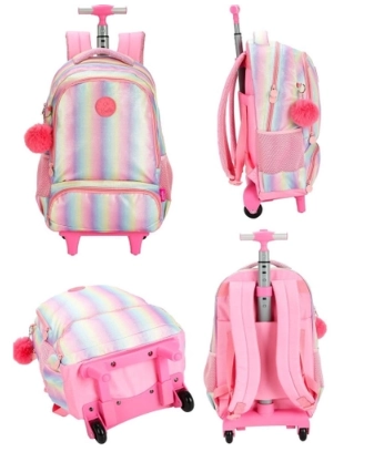 Mochila Rodas Juvenil Feminina Barbie Rosa Mc46832bb Ra Maxlog