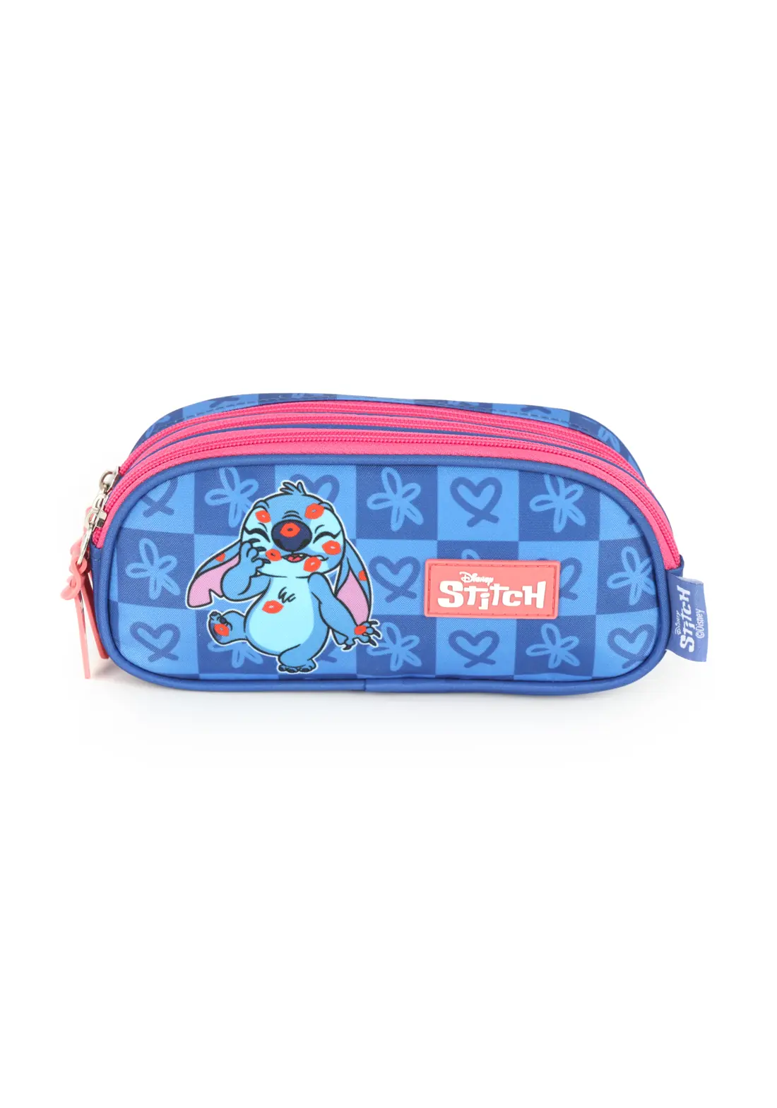 Estojo Stitch Azul 2 Zip Et47744sc Az Maxlog