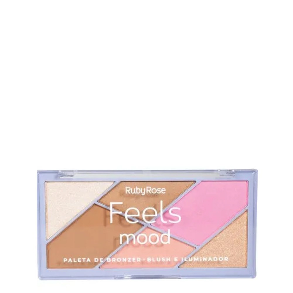 Paleta Feels Ruby Rose Hb 7528 Mood Blush Ilum Bronzer 06 Cores 1un