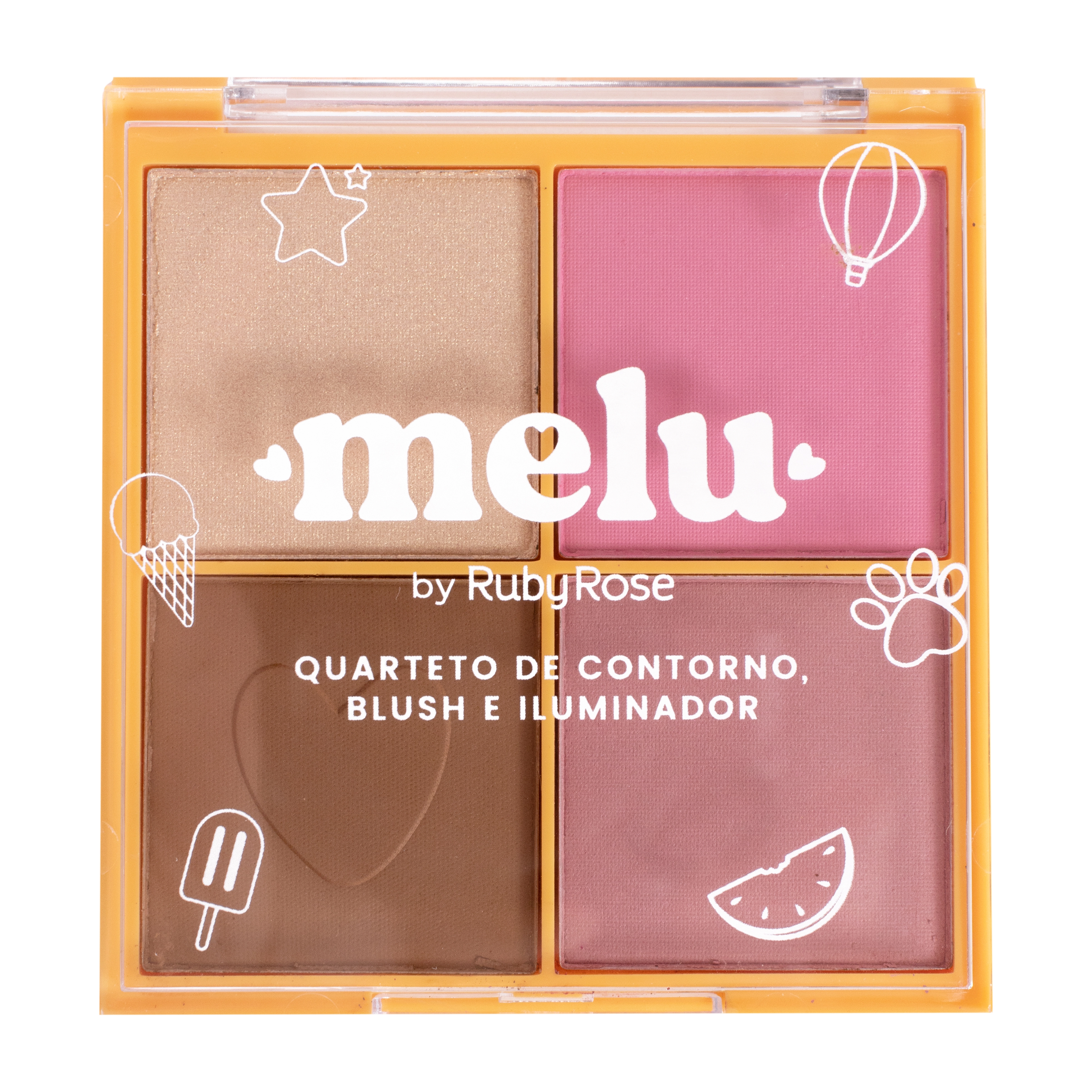 Ruby Rose Quarteto Contorno Blush Iluminador Melu Rr7531