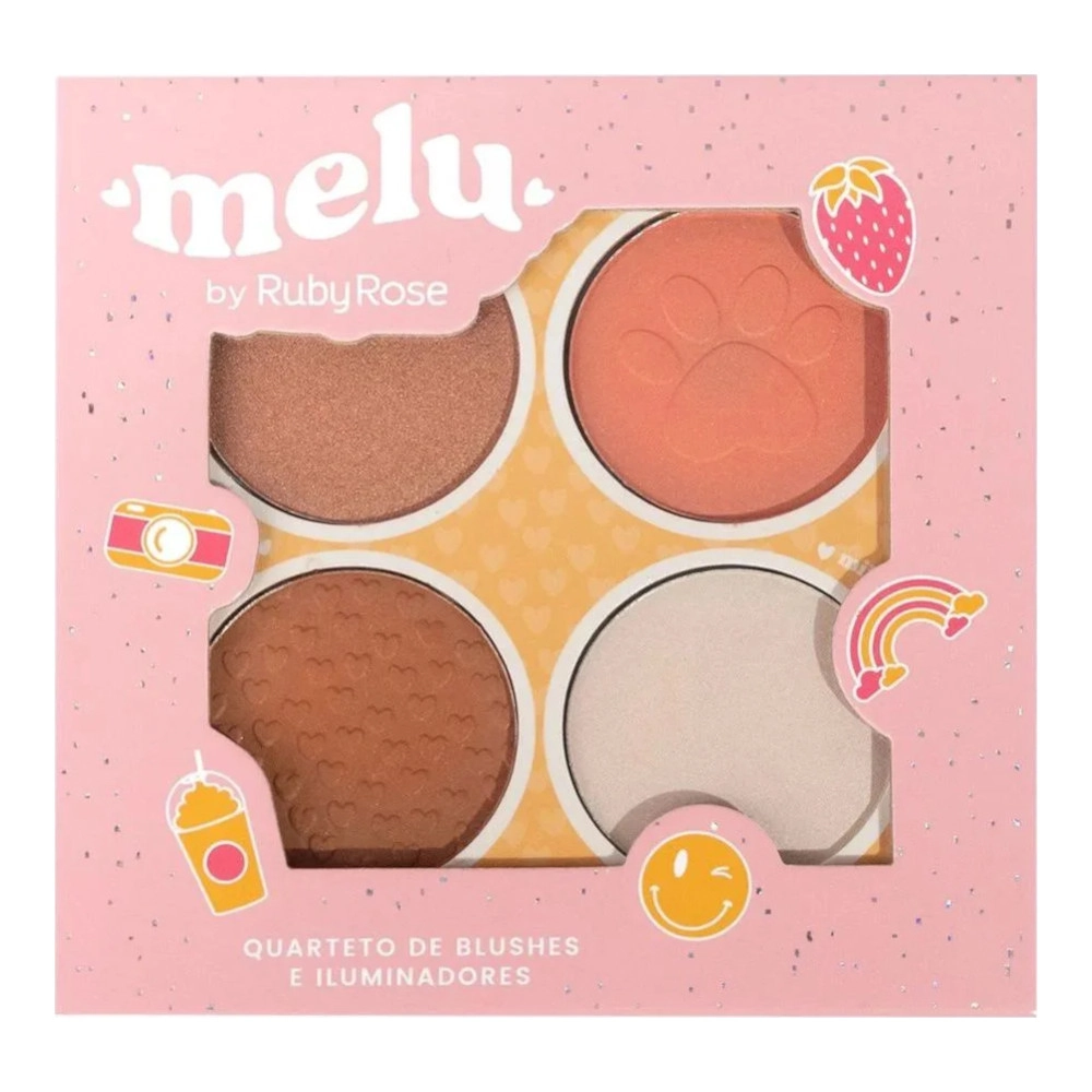 Ruby Rose Quarteto Contorno Blush Iluminador Melu Rr7532