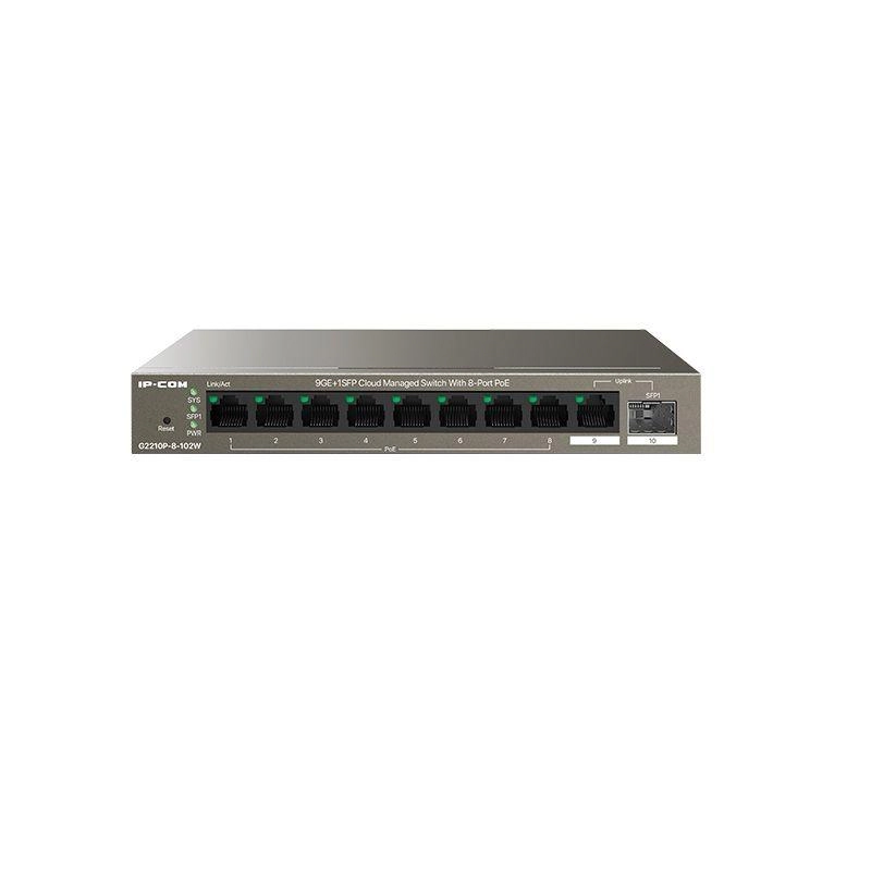 Switch Ip-com 8 Portas Poe 9ge+1sfp Gerenciavel G2210p-8-102w 10/100/1000