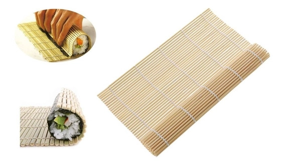 Prod Japones Esteira Bambu Para Sushi 24cmx24cm