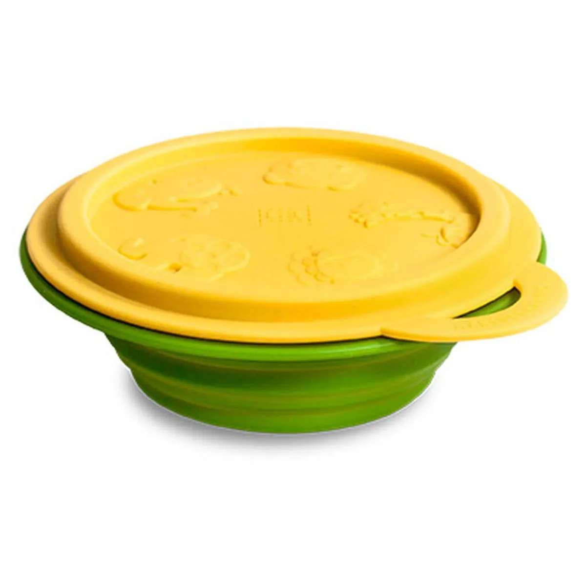 Tigela em Silicone com Tampa Girafa Amarela - Marcus&Marcus