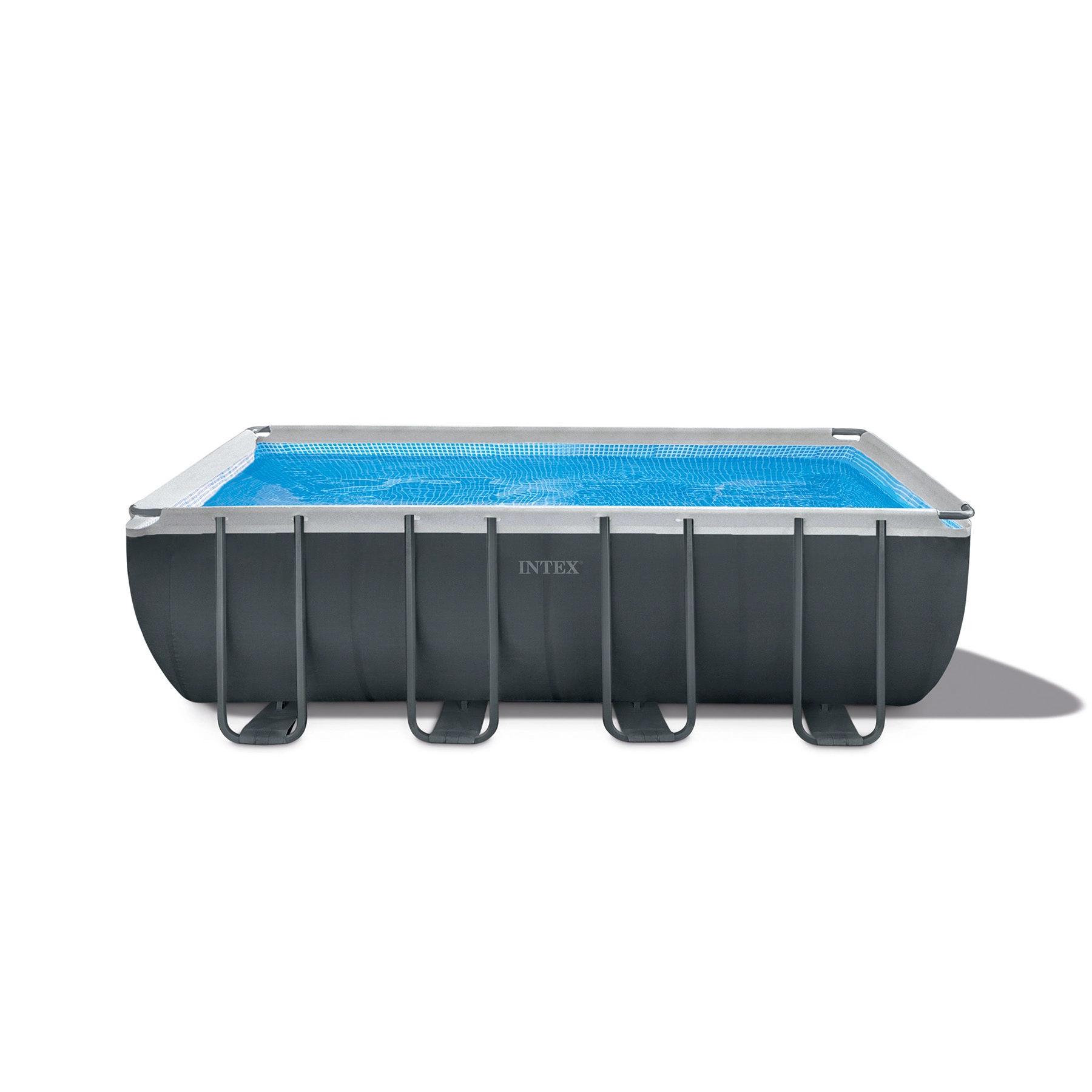 Piscina Estruturada Retangular 17.203L com Bomba de Areia 220V, Escada e Capa Intex