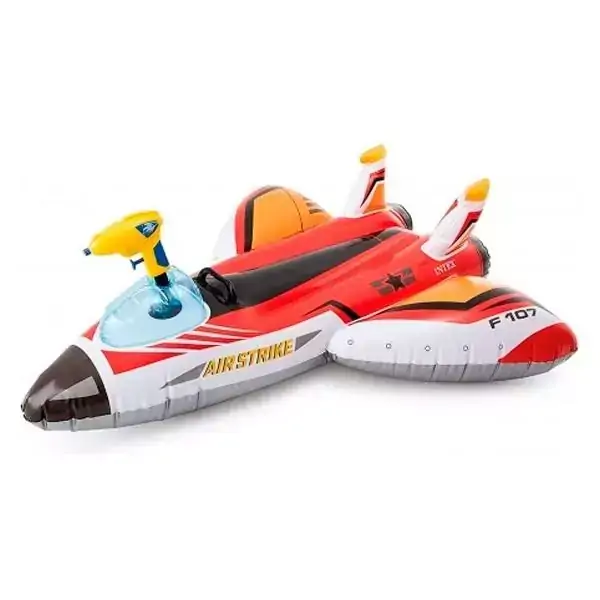 Bote Inflável Avião para Piscina com Pistola de Água - Intex - Vermelho