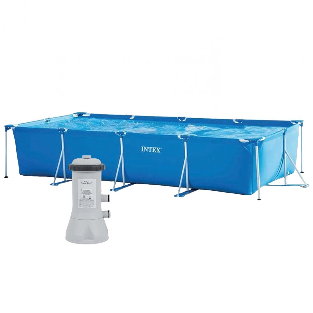 Piscina Estrutural Retangular 7.127 Litros Com Filtro Intex 220v