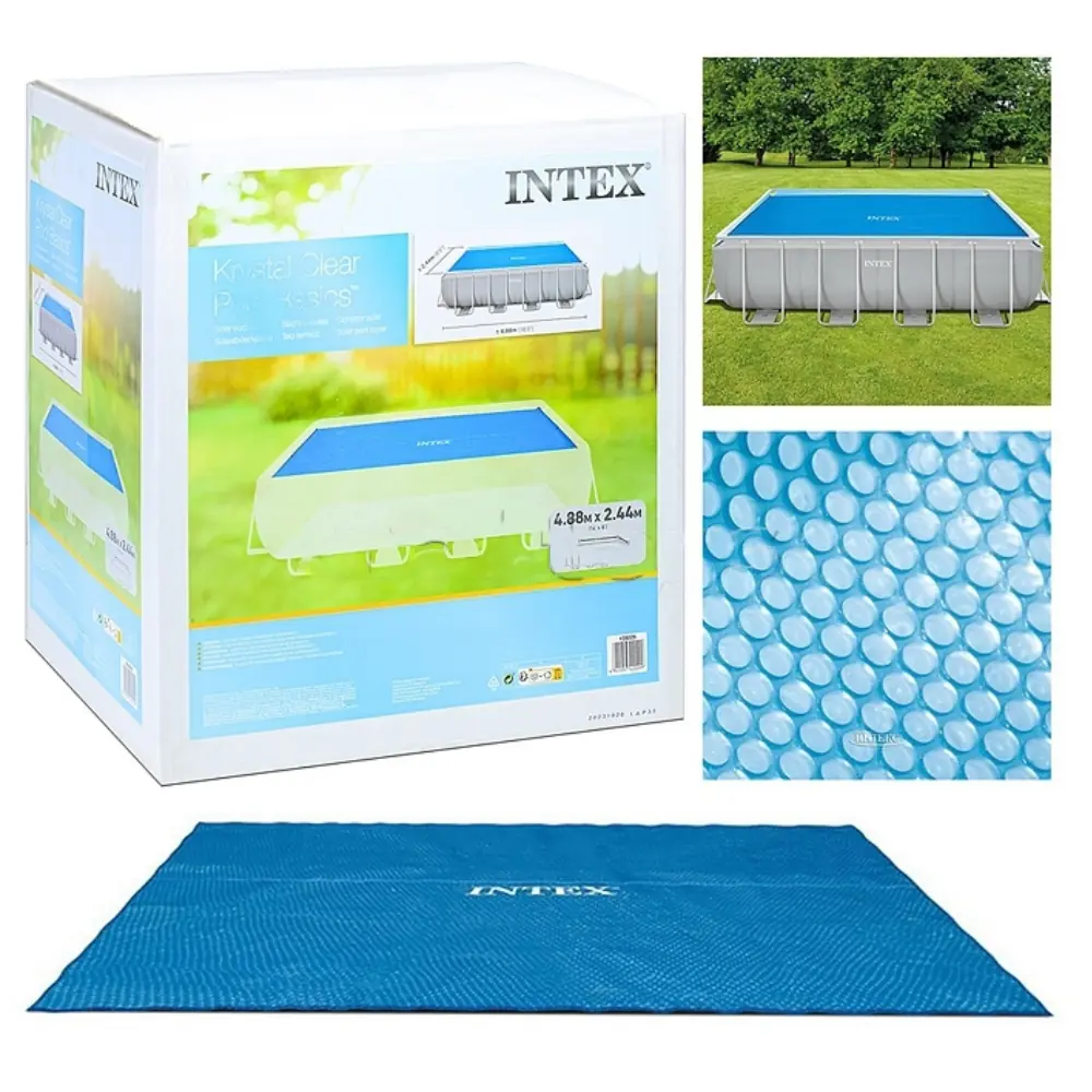 Capa Para Piscina Retangular Intex Proteção Solar Térmica 4,88x2,44m