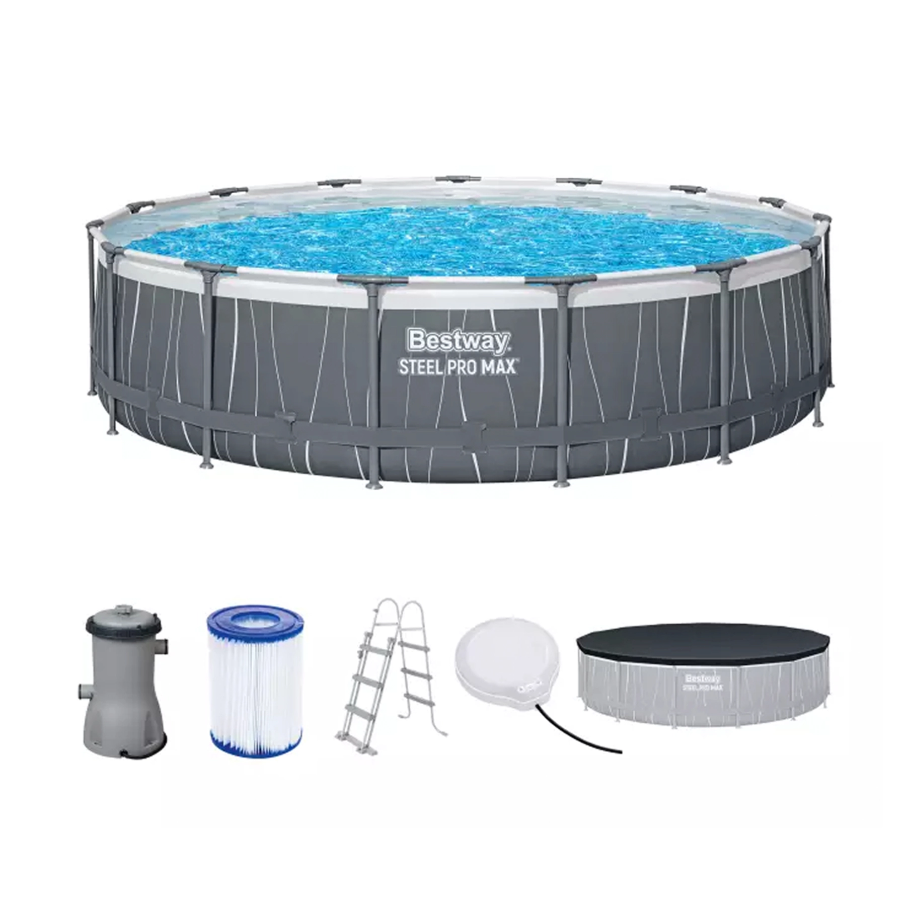 Piscina Estruturada Redonda 14.970L com Bomba 220V, Escada e Capa Bestway