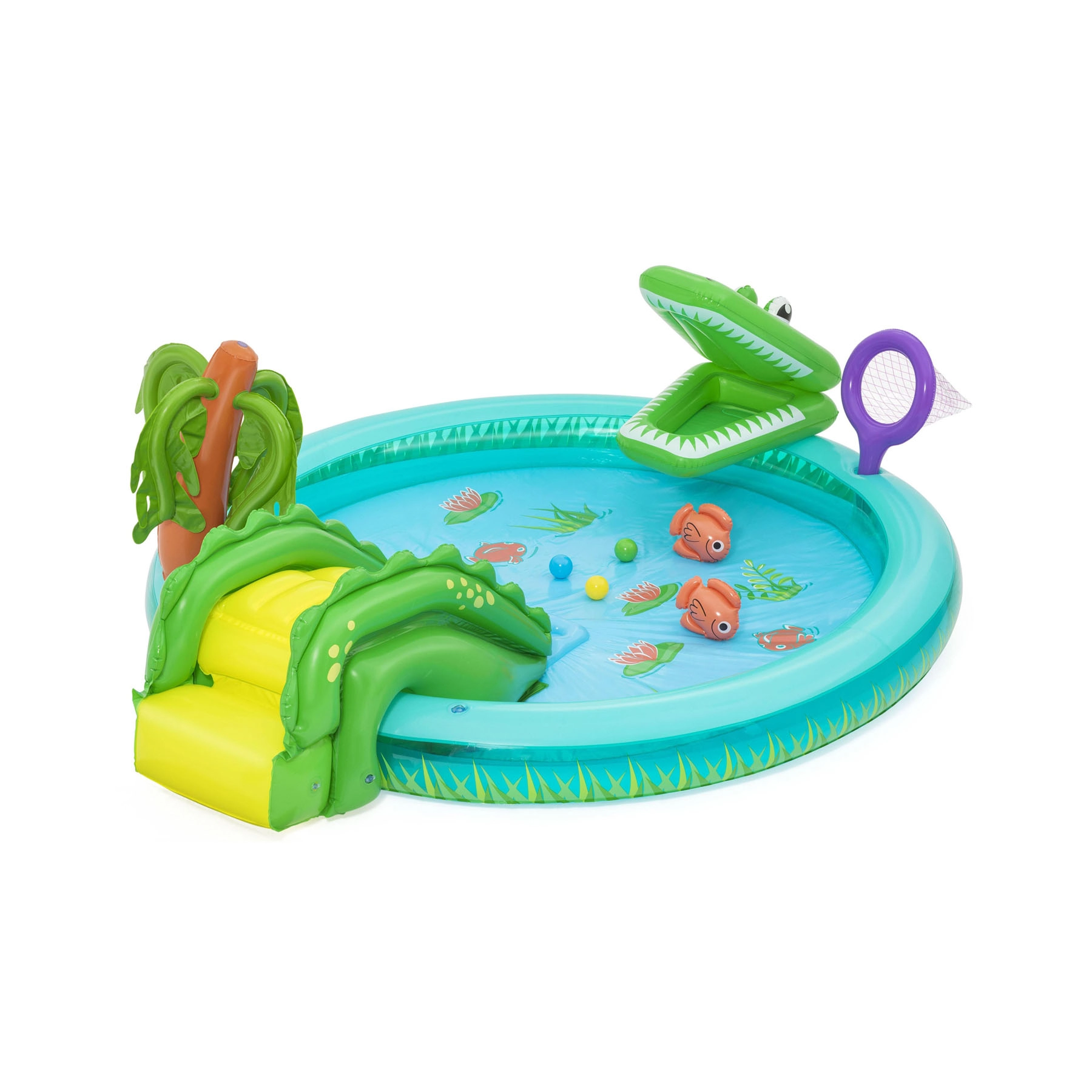 Piscina Inflável Interativa Crocodilo Cove 210L 6 Acessórios Bestway