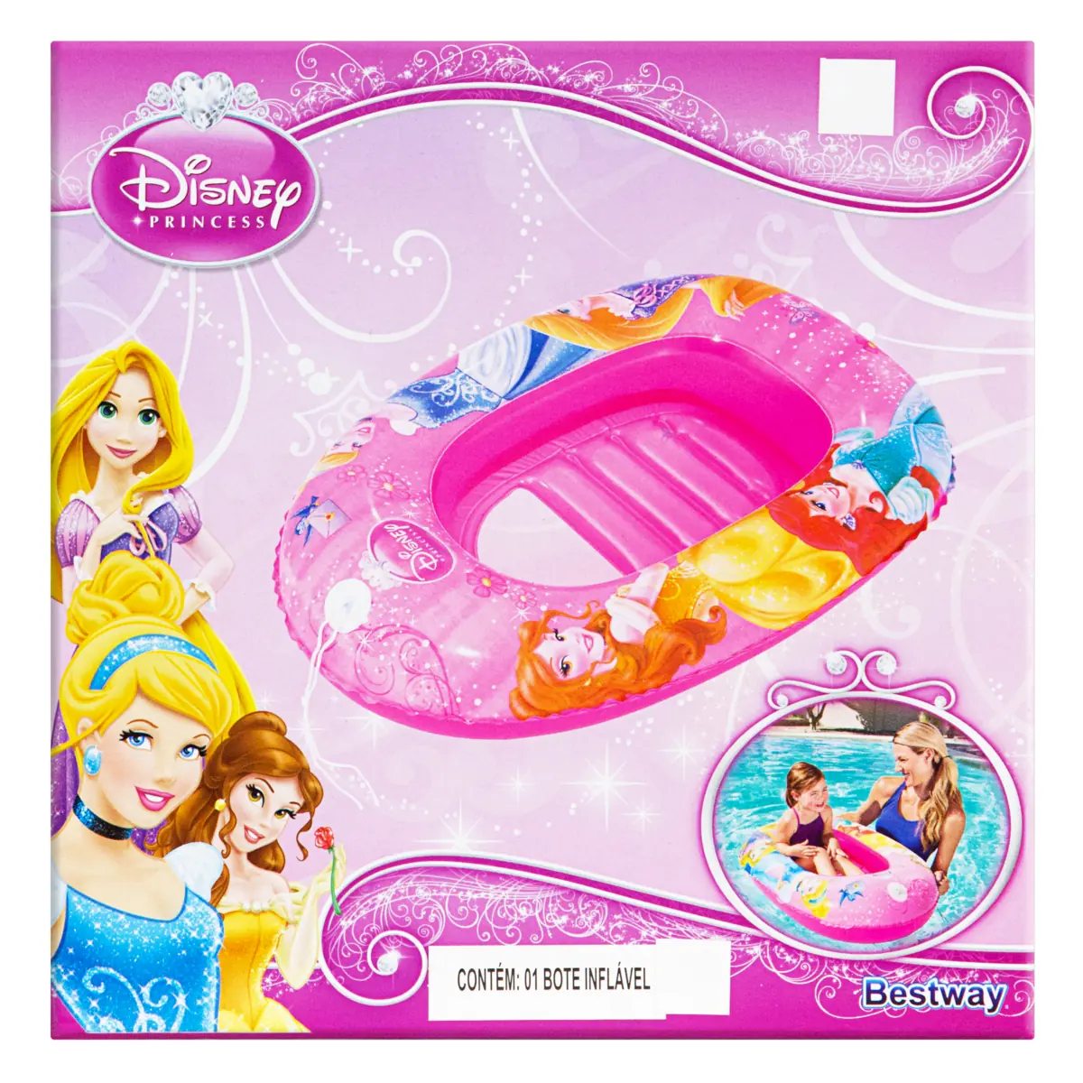 Bote Inflável Infantil Princesas Bestway 89cm X 59cm X 18cm