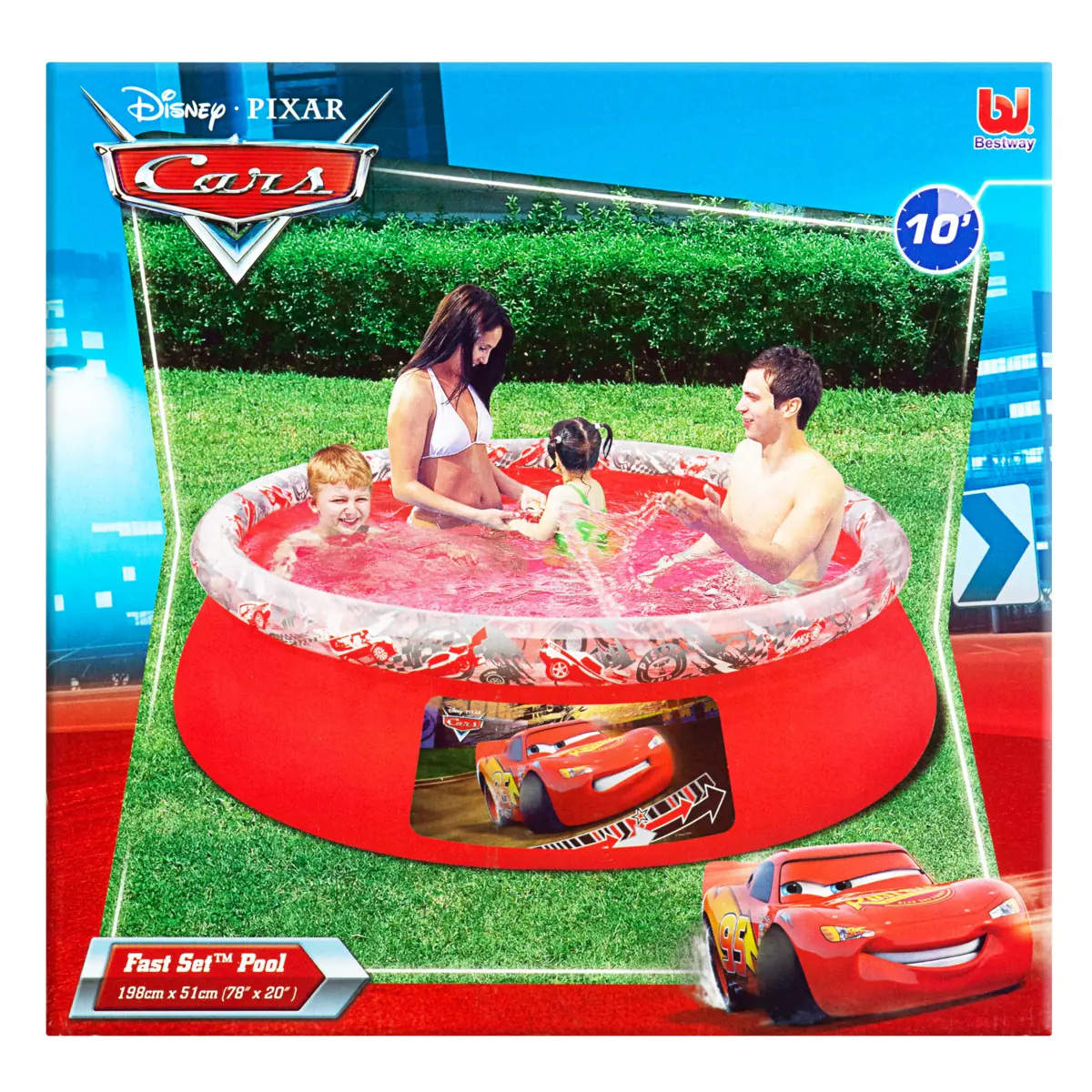 Piscina Inflável Disney Cars 1080l Bestway 198cm X 51cm