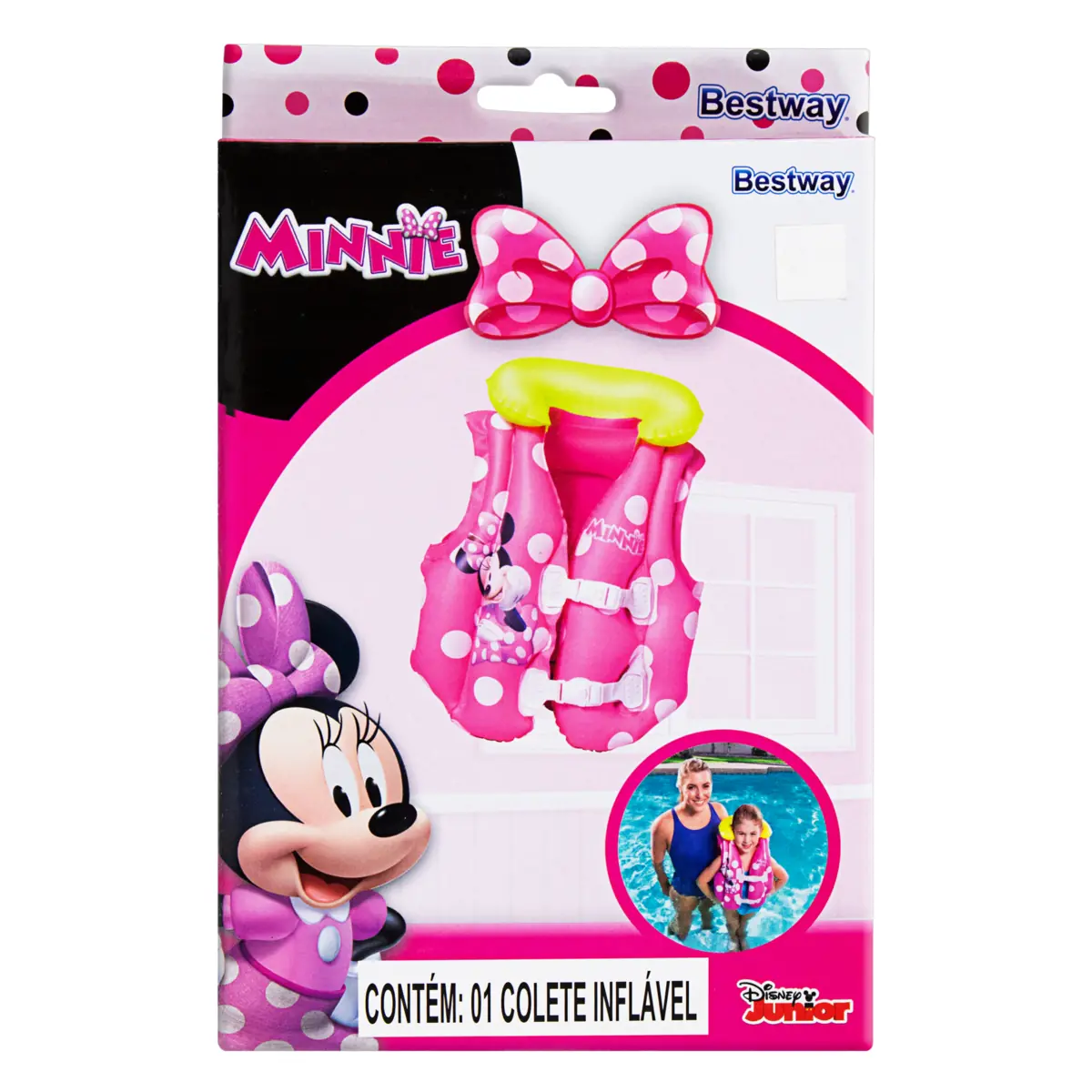 Colete Infantil Inflável Minnie Bestway 42cm X 31cm X 16cm