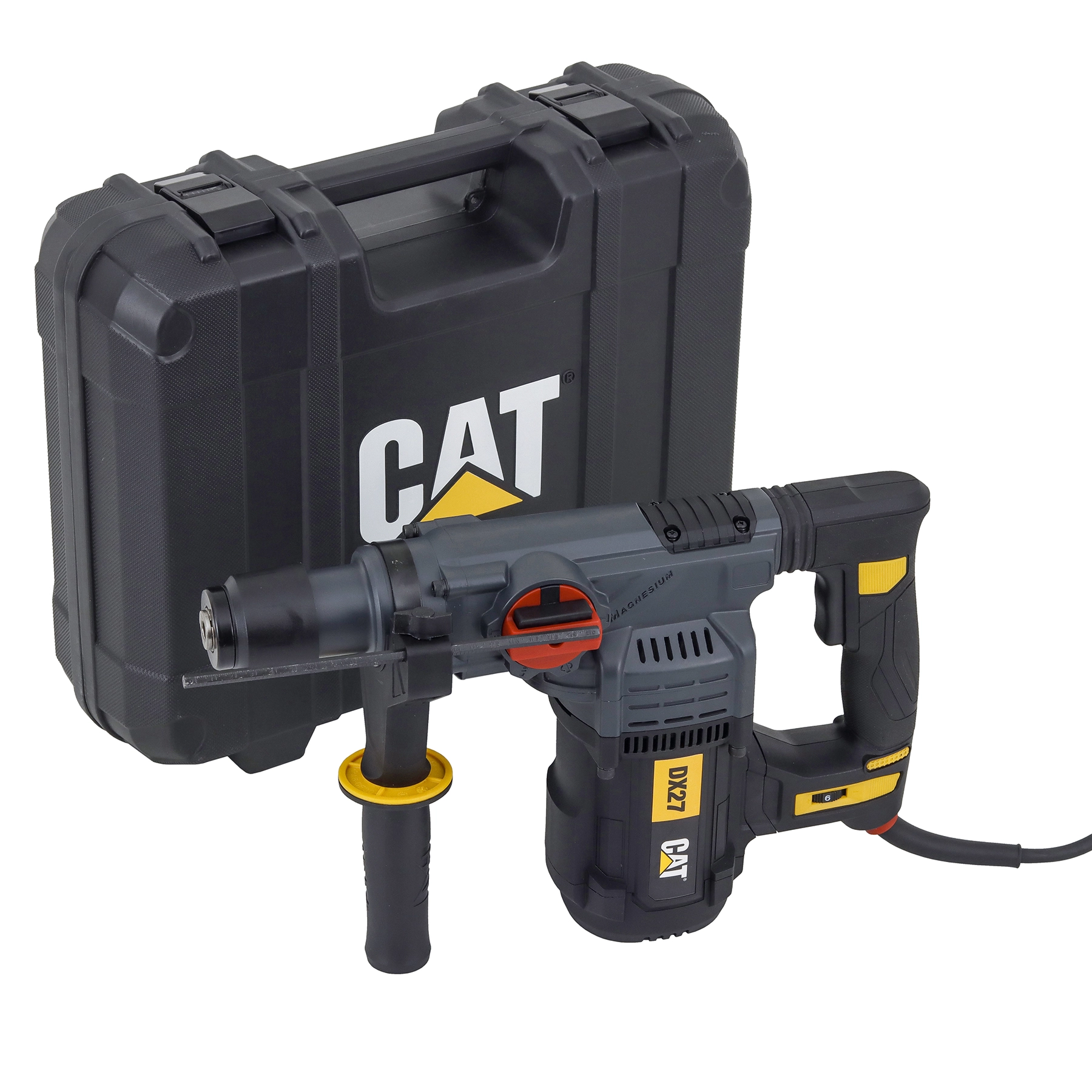 Martelo Perfurador Rompedor Caterpillar DX27 SDS Plus 1500W 5J 220V com Maleta e Acessórios