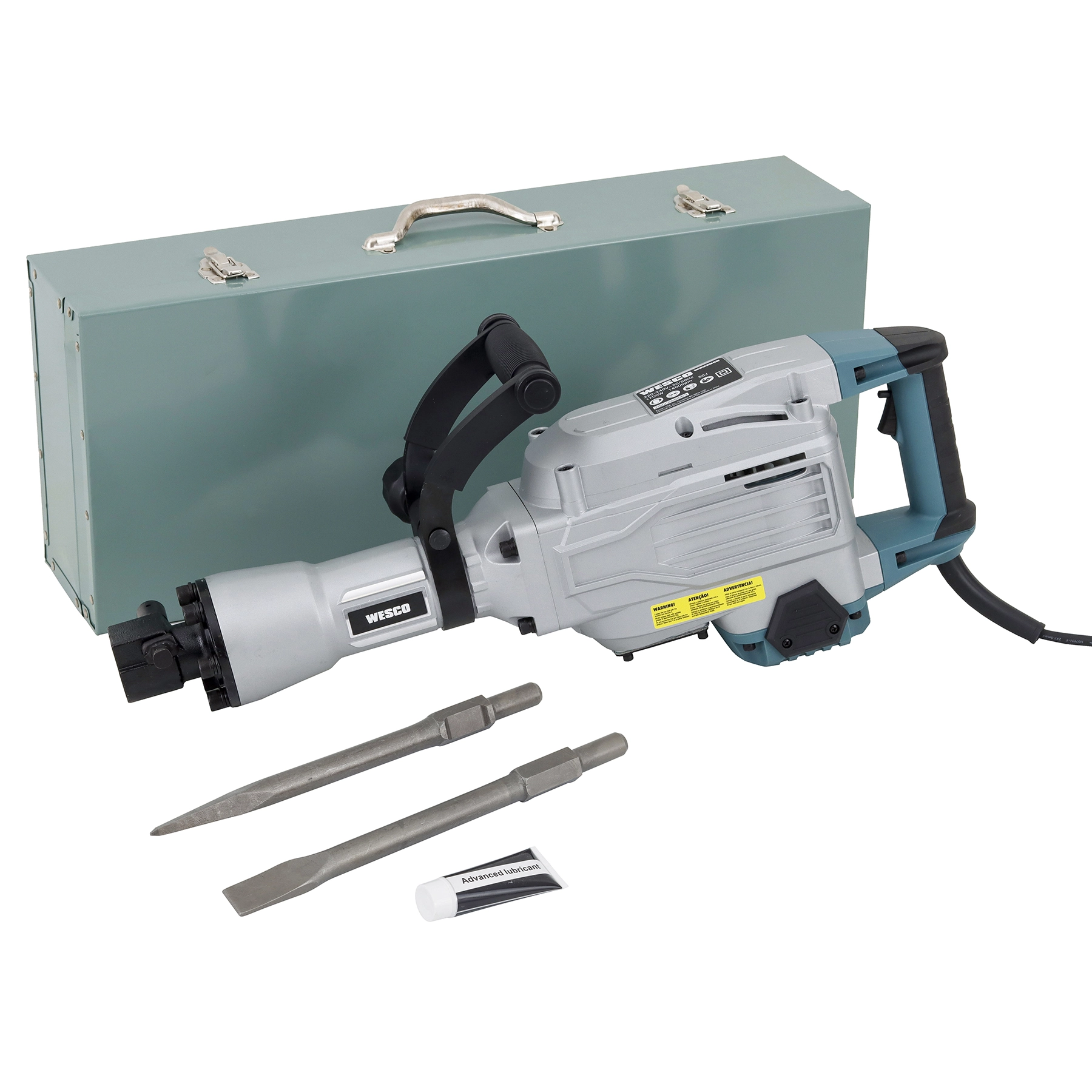 Martelo Demolidor Rompedor Wesco WS3204K Sextavado 1700W 50J 220V com Maleta e Acessórios
