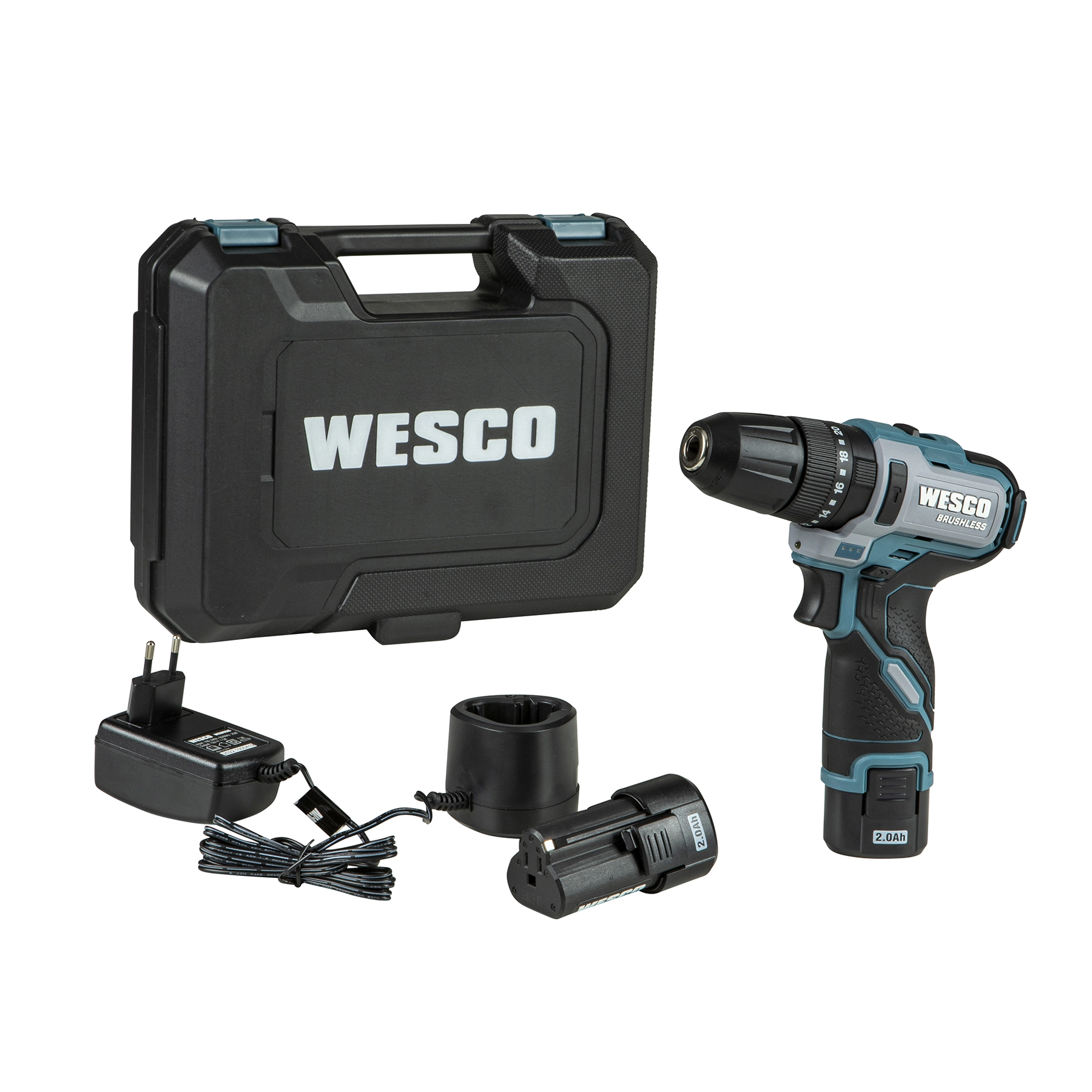 Furadeira e Parafusadeira a Bateria Wesco com Maleta, Carregador e 2 Baterias 12V WS2558K2