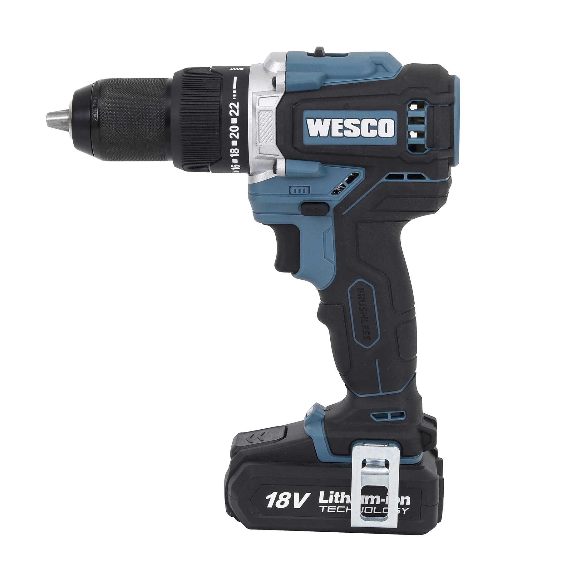 Furadeira e Parafusadeira de Impacto a Bateria Wesco Brushless com Bateria e Carregador 18V 1/2" WS2319
