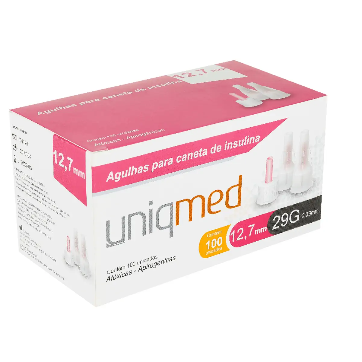 Agulhas para Caneta de Insulina 12,7mm 29G - Cx 100un - UniqMed