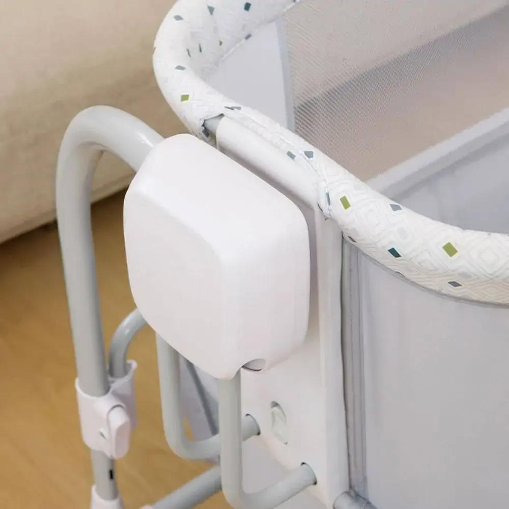 Berço Bluetooth Cinza Claro Estampado Mastela