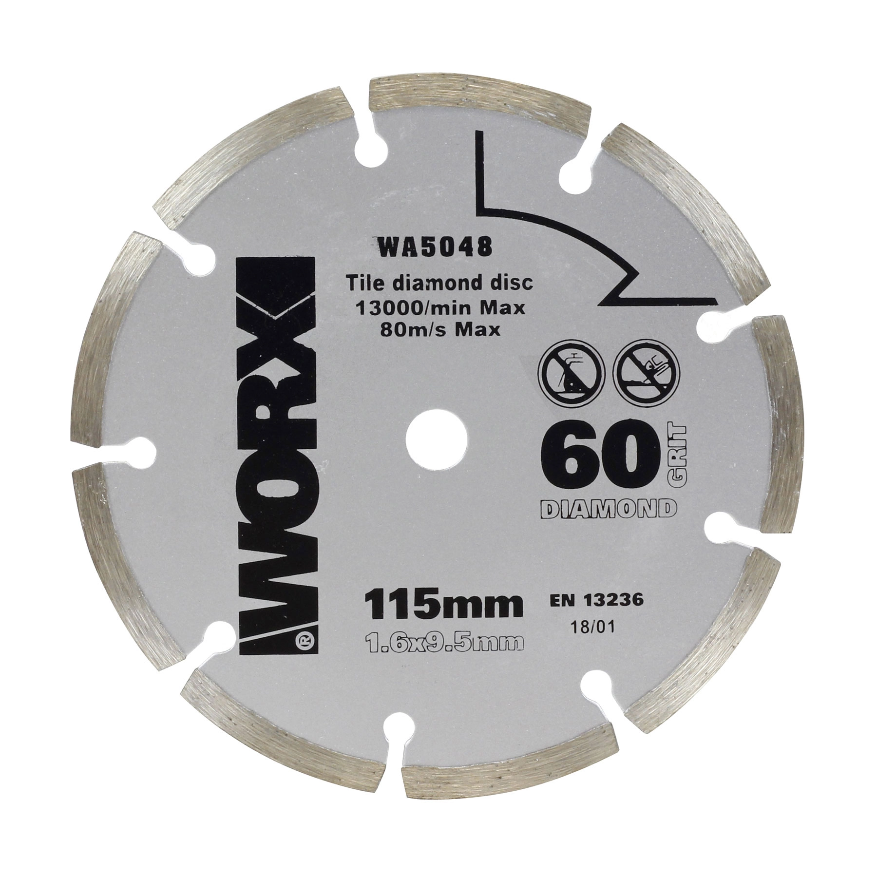Disco de Corte Diamantado Segmentado 115x9,50mm Worx