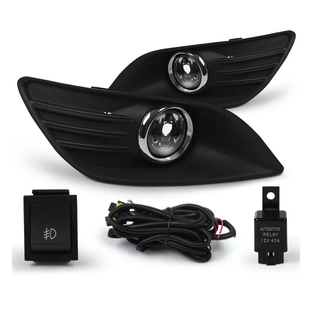 Kit Farol Auxiliar Aro Cromado Botão Universal - SHOCKLIGHT SL100910