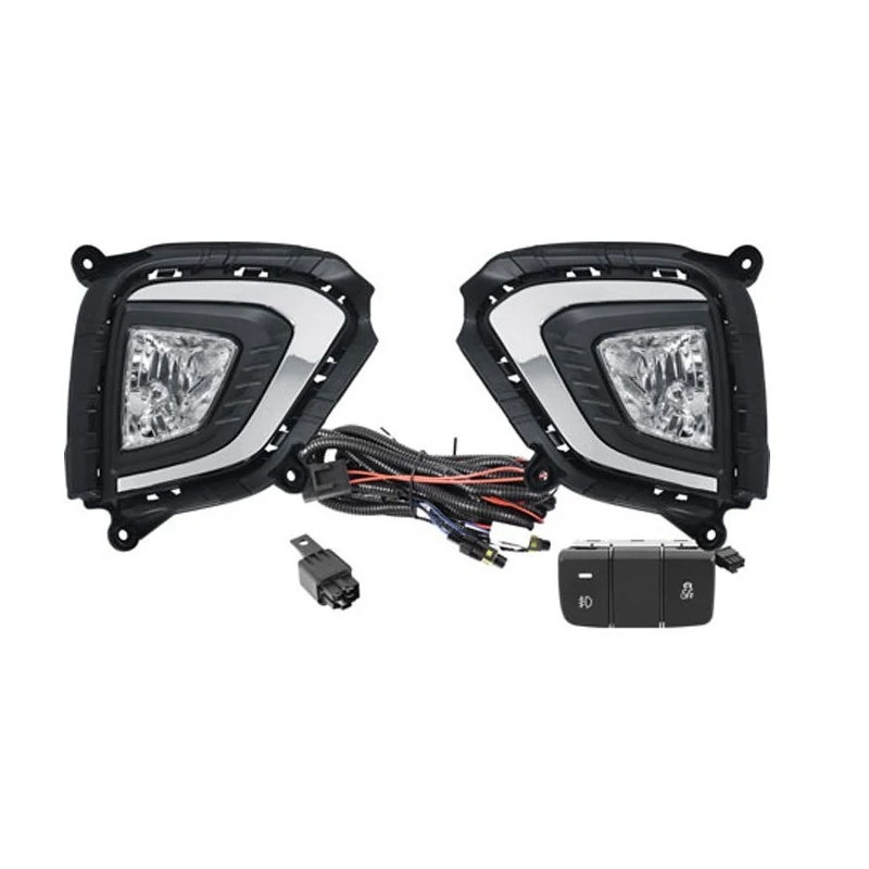 Kit Farol Auxiliar HYUNDAI CRETA Moldura Cromada Botão Original - SHOCKLIGHT SL121410CR