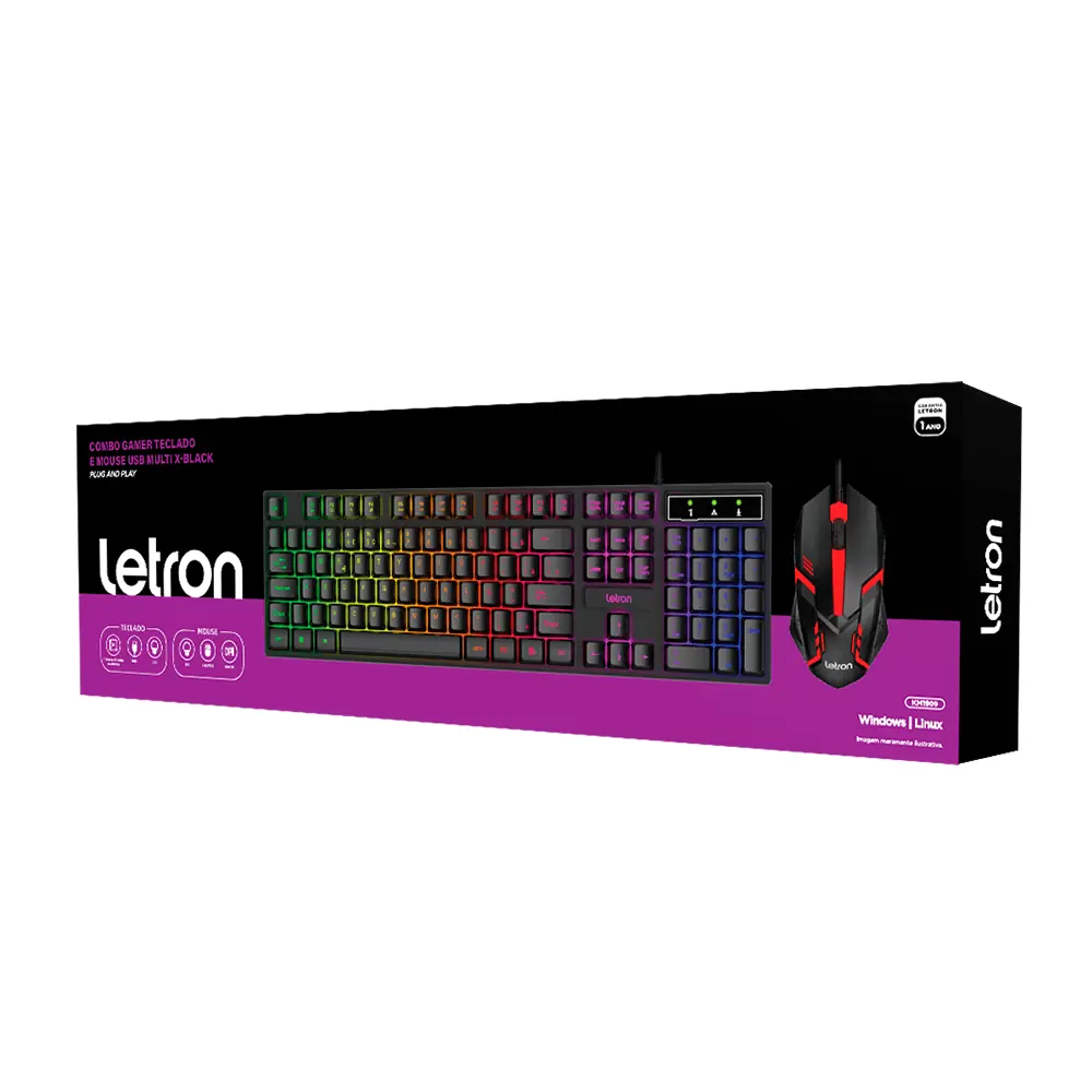 Tecl. E Mouse Usb Gamer Km1909 C/led