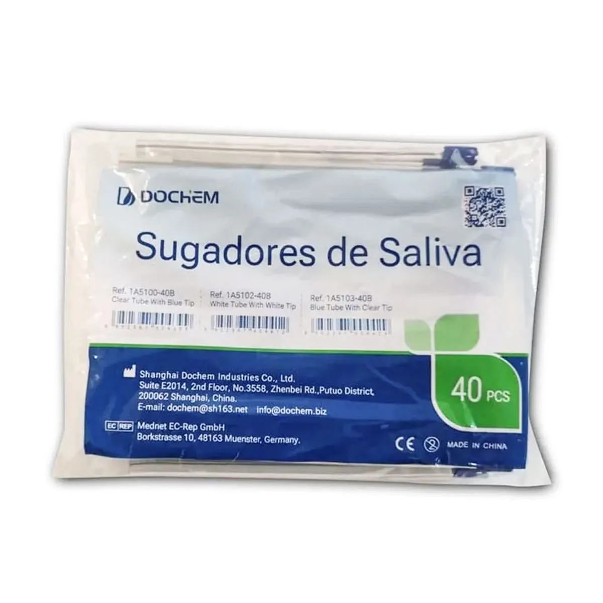 Dreno de Sucção Plástico Descartável com 40 - Dochem - Dreno de Sucção Plástico Transparente com a P