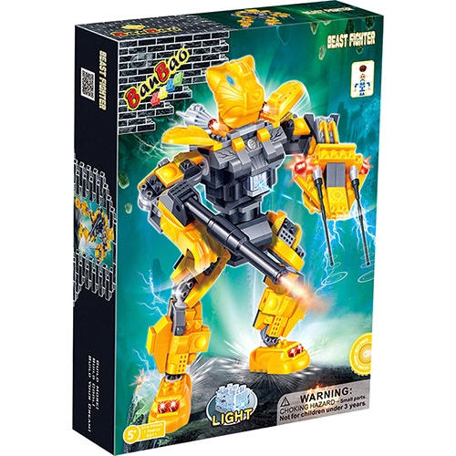 Robô Fighter Amarelo 215 Peças Banbao