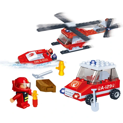 Blocos De Montar Banbao Veículos Dos Bombeiros 110 Peças