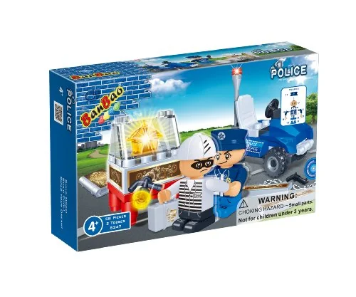Banbao Policeman And Thief Toy Building Set, 58 Piece