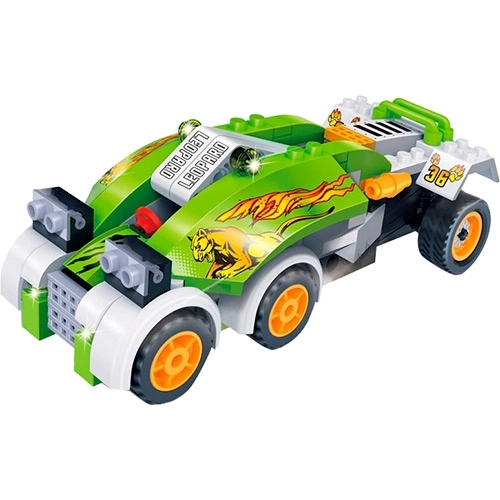 Blocos De Montar Banbao Corrida Carro Leopardo 110 Peças